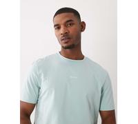 HUGO BOSS - T-shirt in cotone blu con logo a contrasto L