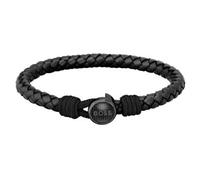 BOSS Jewelry Bracciale in Pelle Intrecciata da Uomo Collezione THAD CLASSIC Colore Nero - 1580468M