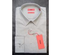 HUGO BOSS Uomo Elisha Extra Slim Fit Due Strato Cotone Camicia 39 15.5