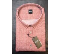 HUGO BOSS Uomo Lukas Media Rosso Scozzese Cotone Business Camicia Casual & Alto