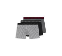 HUGO Boxer con elastico in vita con logo ripetuto in confezione da tre - Style BOXER BR PLANET DES, 50545674 Nero / Grigio M