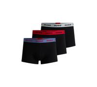 HUGO Boxer corti in cotone elasticizzato con elastico in vita con logo in confezione da tre - Style TRUNK TRIPLET PACK, 50532611 Nero L