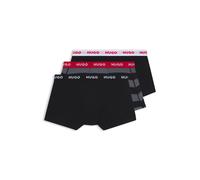 HUGO Boxer corti in cotone elasticizzato con logo in confezione da tre - Style TRUNK TRIPLET DESIGN, 50532550 Nero / Grigio XL
