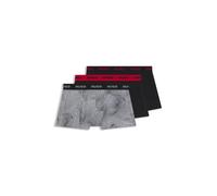 HUGO Boxer corti in cotone elasticizzato in confezione da tre - Style TRUNK TRIPLET DESIGN, 50532550 Nero / Grigio XL