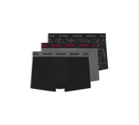 HUGO Boxer corti in cotone elasticizzato in confezione da tre - Style TRUNK TRIPLET DESIGN, 50532550 Nero / Grigio XXL