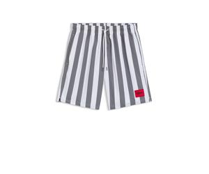 HUGO Boxer da mare a righe grosse con etichetta con logo - Style LUIS, 50545404 Grigio M