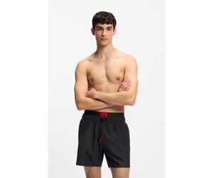 HUGO Boxer da mare con doppio elastico in vita e dettagli con logo - Style GALAXY_swim, 50561128 Nero XXL