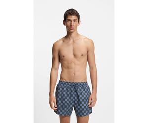 HUGO Boxer da mare con loghi a scacchi - Style AARON_SWIM, 50556792 Blu scuro S