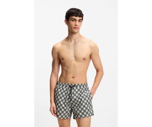HUGO Boxer da mare con loghi a scacchi - Style AARON_SWIM, 50556792 Verde S