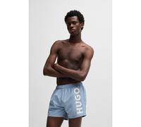 HUGO Boxer da mare con logo stampato verticale - Style ABAS, 50513979 Celeste XXL