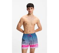 HUGO Boxer da mare stampati con striscia e logo - Style PALMS_SWIM_SHORTS, 50561097 Rosa L