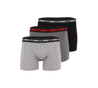 HUGO Boxer con elastico in vita con logo ripetuto in confezione da tre - Style BOXER BR PLANET DES, 50545674 Nero / Grigio XL