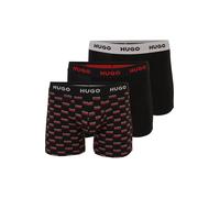 HUGO Boxer in cotone elasticizzato in confezione da tre - Style BOXERBR TRPLT DESIGN, 50532559 Nero L