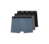 HUGO Boxer in cotone elasticizzato in confezione da tre - Style BOXERBR TRIPLET PACK, 50532613 Nero / Grigio / Blu S