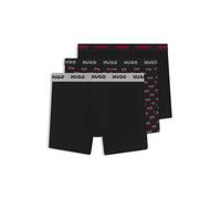 HUGO Boxer in cotone elasticizzato in confezione da tre - Style BOXERBR TRPLT DESIGN, 50532559 Nero M