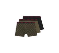HUGO Boxer in cotone elasticizzato in confezione da tre - Style BOXERBR TRPLT DESIGN, 50532559 Nero / Verde scuro M