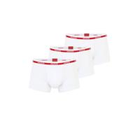 HUGO Boxer corti in cotone elasticizzato con elastico in vita con logo in confezione da tre - Style TRUNK TRIPLET PLANET, 50492375 Bianco M