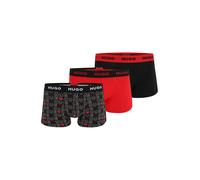 Hugo Trunk Triplet Design Confezione da Tre Boxer Aderenti in Cotone Elasticizzato con Gamba Corta e Logo in Vita, Open Miscellaneous 969, S