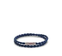 HUGO Bracciale doppio in pelle intrecciata - Style E-DOUBLEBRAID4-BRA, 50552596 Blu pz.