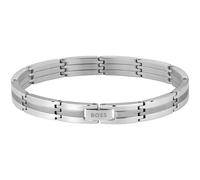 BOSS Bracciale color argento rigato con chiusura con logo - Style BROOKS, HB1580803 Color argento pz.
