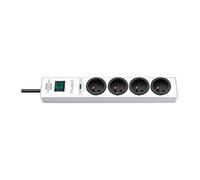 Hugo Brennenstuhl, 1150611384 Blocco di 4 prese 2m H05VV-F 3G1.5 con impeto 19.
