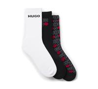 HUGO Calze corte con dettagli con logo in confezione da tre - Style 3P QS VALENTINE CC, 50553206 Nero / Bianco 43-46