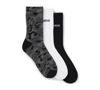 HUGO Calze corte con logo in confezione da tre - Style 3P QS RIB CAMO CC, 50546476 Bianco / Grigio / Nero 43-46
