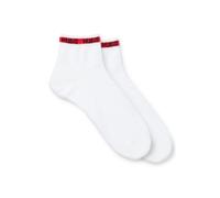HUGO Calze corte con nastro logo in confezione da due - Style 2P SH TAPE CC, 50516390 Bianco 39-42
