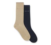 HUGO Calze in misto cotone a coste in confezione da due - Style 2P RS RETRO RIB MD, 50564855 Blu / Beige 43-46