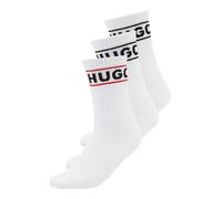 HUGO Calze corte con logo in confezione da tre - Style 3P QSRIB SPORTY CC W, 50517669 Bianco 35-38
