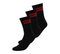 Hugo Calze corte Style 3P QS RIB LABEL CC – etichetta con logo rossa – confezione da tre Nero 43-46