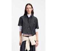 HUGO Camicetta cropped relaxed fit in denim leggero - Style Erynn_B, 50559135 Blu scuro 40