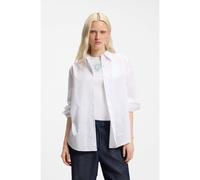 Hugo Elisana 10278590 Blue Long Sleeve Shirt Bianco 38 Donna