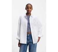 HUGO Camicetta oversize con logo HUGO Happy in strass - Style Edafne_B, 50555625 Bianco 38