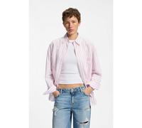 HUGO Camicetta oversize in cotone a righe con logo Happy HUGO - Style Elisana_B, 50562969 Rosa chiaro 42