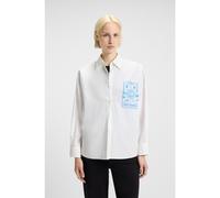 HUGO Camicetta oversize in cotone con stampa ispirata ai tarocchi - Style Edafne_B, 50550270 Bianco a motivi 40