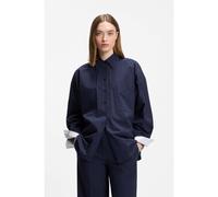 HUGO Camicetta regular fit in popeline di cotone gessato - Style Extra, 50562593 Blu scuro 40