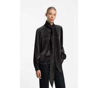 HUGO Camicetta regular fit in raso con stampa effetto burnout - Style Elegant, 50569683 Nero a motivi 40