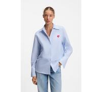 HUGO Camicetta relaxed fit a righe in cotone Oxford - Style Erselia, 50556370 Celeste 44