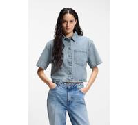 HUGO Camicetta relaxed fit a righe in denim rigido - Style Gesila_1, 50559758 Celeste S