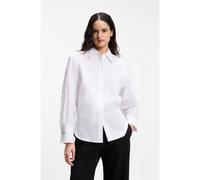 HUGO Camicetta relaxed fit in cotone con bottoni ai polsini con logo scomposto - Style Enkanthus, 50561428 Bianco 40