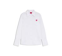 HUGO Camicetta relaxed fit in cotone Oxford con logo con cuore - Style Erselia, 50556398 Bianco 46