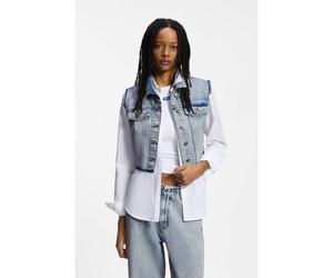 HUGO Camicetta senza maniche corta in denim blu azzurro - Style Garis_B, 50557076 Celeste S