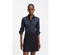 HUGO Camicetta slim fit in twill di misto cotone facile da stirare - Style The Fitted Shirt, 50554568 Blu scuro 46