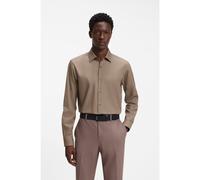 HUGO Camicia con fit moderno in popeline di cotone facile da stirare - Style Valerio, 50519812 Marrone 42