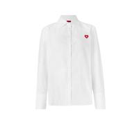 HUGO Camicetta relaxed fit in cotone Oxford con logo con cuore - Style Erselia, 50556398 Bianco 42