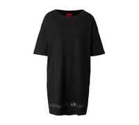 HUGO Vestito da notte in cotone elasticizzato con inserto in mesh - Style MESH LOGO NIGHTY, 50561598 Nero L