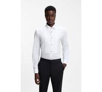 HUGO Camicia da smoking slim fit in popeline di misto cotone elasticizzato - Style Kameron, 50556273 Bianco 38