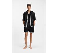 HUGO Camicia da spiaggia oversized fit in rete con nastro logo - Style LITE_BEACH SHIRT, 50561142 Nero XXL