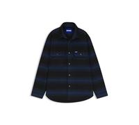 Hugo Camicia da Uomo Ebolt Oversize in Flanella di Cotone, Open Blue, L